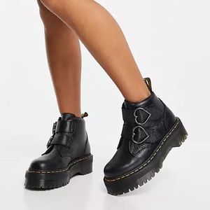 Dr Marten Devon Heart Platform Boot - Black